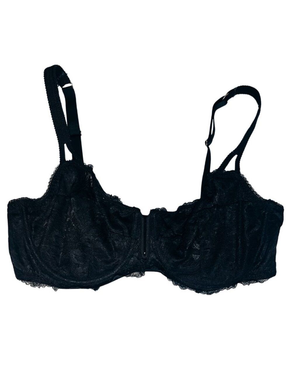 Black Lace Unlined Balconette Coverage Underwire Bra | Auden | Size 38D